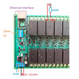 DC 12V/24V 20A 32 Channels RS485/Ethernet Modbus Slave Relay Board High Current RJ45 Network Port TCP/IP Modbus RTU Relay Module
