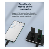 GW-M.2 SATA/Nvme Dual-Bay Hard Drive Docking Station Clone Offline Clone M.2 SSD Duplicator Data Transmission Usb3.1 US Plug