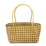 LEFTSIDE Small Solid Color Weave Tote Bags for Women 2025 Fashion Summer Shoulder Bags Simple Handbags Hollow Out Beach Bag