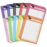 Improved 30 Pack Dry Erase Pockets PVC Transparent Sewn Dry Erase File Bag