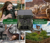 4K 60MP Wifi Solar Powered Wild Trail Camera, Photo Traps with Live View 5200mAh Li-Battery, 120 Degree Wide Angle for Hunting