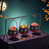 2025 New 3 Pcs Halloween Decorations Witches Cauldron Candy Serving Bowls on Rack Party Supplies For Halloween Festival