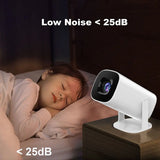 (BAAY) Mini Projector with Wifi and Bluetooth,Portable Smart Projector with 180° Rotation,Small Movie Projector 4K Full HD EU