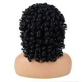 Short Curly Wigs for Black Women Soft Black Big Curly Wig with Bangs Afro Kinky Curls Heat Resistant Natural