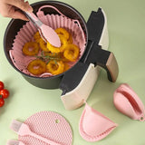 Silicone Air Fryer Baking Pan 7-piece Cake Baking Pan Microwave Oven Tray Food Clip Oil Brush Anti-scald Hand Clip Diy Set