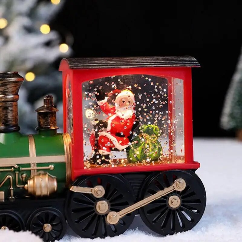 Snow Globe Train Battery Operated Snow Globe Lighted Train Decoration Indoor And Outdoor Decors For Living Room Study Room
