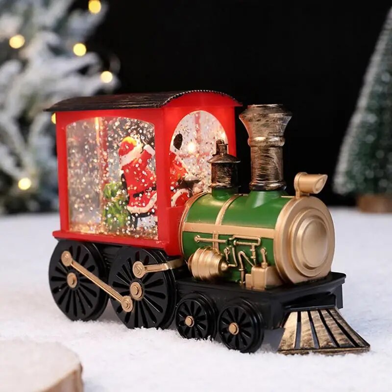Snow Globe Train Battery Operated Snow Globe Lighted Train Decoration Indoor And Outdoor Decors For Living Room Study Room