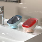 Soap Box Self-Draining Soap Storage Rack Suction Cup Soap Dish Soap Saver Tray Bathroom Artifact 20-degree Tilt