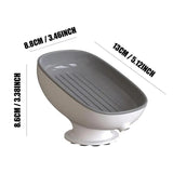 Soap Box Self-Draining Soap Storage Rack Suction Cup Soap Dish Soap Saver Tray Bathroom Artifact 20-degree Tilt