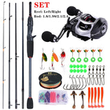 Sougayilang Fishing Rods and Reels Set Bag Portable 5 Sections Fishing Rod and 12LB Max Drag Baitcasting Reel Set Carp Fishing