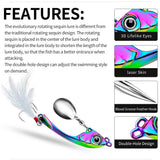 Spinner Bait 9g 13g 17g Metal Vib Fishing Lure Trolling Rotating Spoon Wobbler Sinking Hard Bait With Sequin Pesca For Bass Pike
