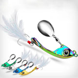 Spinner Bait 9g 13g 17g Metal Vib Fishing Lure Trolling Rotating Spoon Wobbler Sinking Hard Bait With Sequin Pesca For Bass Pike