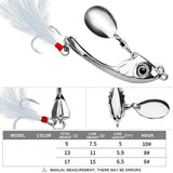 Spinner Bait 9g 13g 17g Metal Vib Fishing Lure Trolling Rotating Spoon Wobbler Sinking Hard Bait With Sequin Pesca For Bass Pike