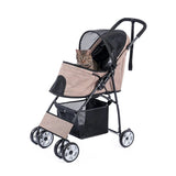 Stable Pet Dog Carrier Stroller for Kitten Buggy Outdoor Puppy Cat Baby Cart 2 Colors Light Foldable Large Space Jogger Stroller