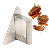 Stainless Steel Burger Press Hamburger Meat Smasher Triangle Shape Flat Top Burger Press With Handle For Bacon Chef Patty Maker
