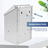 Stainless Steel Chicken Feeder Trough Automatic Poultry Chicken Feeding Box Cage Pigeon Feeder Duck Food Bowl 10L