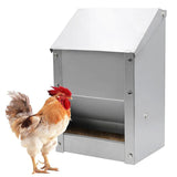 Stainless Steel Chicken Feeder Trough Automatic Poultry Chicken Feeding Box Cage Pigeon Feeder Duck Food Bowl 10L