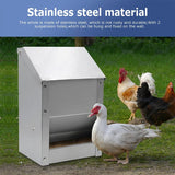Stainless Steel Chicken Feeder Trough Automatic Poultry Chicken Feeding Box Cage Pigeon Feeder Duck Food Bowl 10L