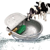 Stainless Steel Drinker Water Bowl with Copper Valve Automatic Float Farming Trough Cow Water Bowl Supplies Sheep Dog Cattle