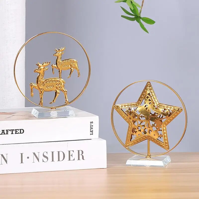 Star Ornament For Christmas Table Metal Christmas Tree Table Decoration Indoor Seasonal Decors For Dining Room Living Room