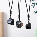 Stone Pendant Necklace Raw Stone Pendant Mental Soothe Necklace Women's Pendant Necklaces For Working Home Shopping Dating