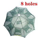 Strengthened 4/6/8 Holes Automatic Fishing Net Shrimp Cage Nylon Foldable Fish Trap Cast Net Cast Folding Fishing Net Outdoor