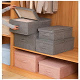 Style Foldable with Lid Clothes Storage Box Home Clothes Storage Bin Folding Storage Cabinet Kids Toys Fabric Organizer