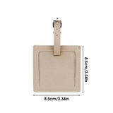 Suitcase Labels PU Square PU Luggage Label For Airplane Wear-Resistant Label For Trip Security For Travel Bag Suitcase School