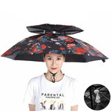 Sunshade Umbrella Wind and Water Resistant Umbrella for Women Headworn Rain Hat Fishing Wearable Folding Hat Large Bamboo Hat