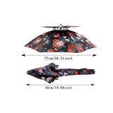 Sunshade Umbrella Wind and Water Resistant Umbrella for Women Headworn Rain Hat Fishing Wearable Folding Hat Large Bamboo Hat