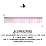 TAA Pet Grooming Comb Professional Sparse and Dense Row Comb Dog Comb Removes Hair of Knots and Tangles TL-24 Double Tooth Comb