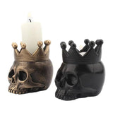 Tealight Candle Holder Halloween Resin Candlestick Stand For Tea Light Table Skull Ornament For Candles Party Supplies For Patio