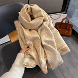 Thick Cashmere Winter Shawl Scarf Fashion Travel Pashmina Warm Bufanda Double Side Diffrent Print Poncho Wraps Blanket Echarpe