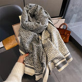 Thick Cashmere Winter Shawl Scarf Fashion Travel Pashmina Warm Bufanda Double Side Diffrent Print Poncho Wraps Blanket Echarpe