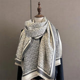 Thick Cashmere Winter Shawl Scarf Fashion Travel Pashmina Warm Bufanda Double Side Diffrent Print Poncho Wraps Blanket Echarpe