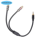 Thickened HIFI Double-layer Shielded Gold-plated Head 3.5 M To Double RCA Female Audio Cable 0.3 M