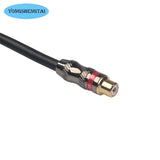 Thickened HIFI Double-layer Shielded Gold-plated Head 3.5 M To Double RCA Female Audio Cable 0.3 M