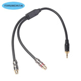 Thickened HIFI Double-layer Shielded Gold-plated Head 3.5 M To Double RCA Female Audio Cable 0.3 M