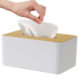 Tissue Box Cover For Table Modern Napkin Dispenser With Bamboo Lid Napkin Holder For Facial Tissues Napkins Tissue Papers Dryer