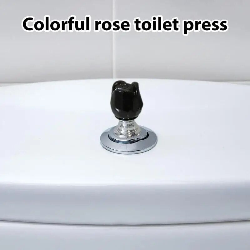 Toilet Button Pusher Self-Adhesive Fashionable Rose Shape Button For Toilet Tank Home Decor Products For Bedroom Bathroom Toilet