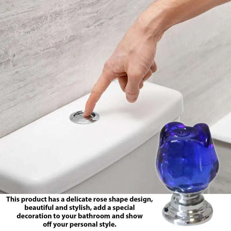 Toilet Button Pusher Self-Adhesive Fashionable Rose Shape Button For Toilet Tank Home Decor Products For Bedroom Bathroom Toilet