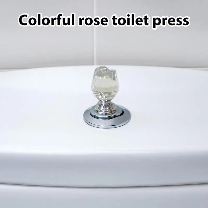 Toilet Button Pusher Self-Adhesive Fashionable Rose Shape Button For Toilet Tank Home Decor Products For Bedroom Bathroom Toilet