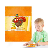 Turkey Thanksgiving Card Fall Greeting Cardstock With Blank Sheet For Thanksgiving Thanksgiving Decor For Living Room School