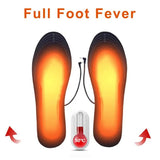 USB Heated Shoe Insoles Electric Rechargeable Foot Warming Pad Soft Feet Warmer Sock Pad Mat Winter Outdoor Heating Insoles