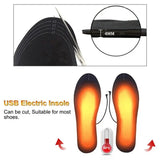 USB Heated Shoe Insoles Electric Rechargeable Foot Warming Pad Soft Feet Warmer Sock Pad Mat Winter Outdoor Heating Insoles