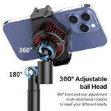 Ulanzi SK-06 Phone Clip with Cooling Radiator Livestreaming Set Smartphone Stand with 360° Rotation Ballhead Cooler Radiator