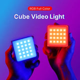 Ulanzi VL49 RGB PRO Updated Full Color LED Video Light 2500mAh 2500K-9000K Camera Light W Honeycomb Diffuser for Photography