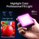 Ulanzi VL49 RGB PRO Updated Full Color LED Video Light 2500mAh 2500K-9000K Camera Light W Honeycomb Diffuser for Photography
