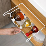 Under Desk Storage Basket Hangings Baskets For Kitchen Iron Art Pantry Book Refrigerator Fruit Organizer Wine Storage Rack