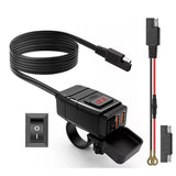Universal Motorcycle USB Charger QC3.0 Handlebar Fast Charging Waterproof 12V Socket Adapter With Voltmeter Motorcycle Tools